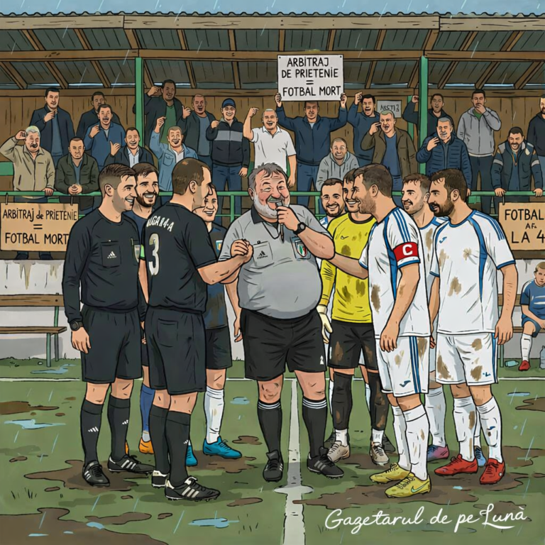 Fluierul de pe sintetic. Când arbitrul din Liga a 4-a își arbitrează prietenii